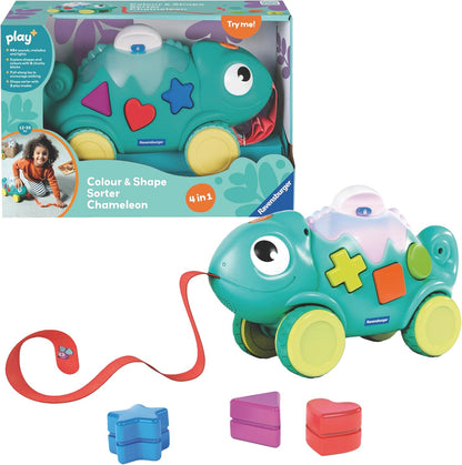 Ravensburger Play+ 4-in-1 Chameleon Colour & Shape Sorter Toys for 1 Year Old - Infant & Toddler Gifts